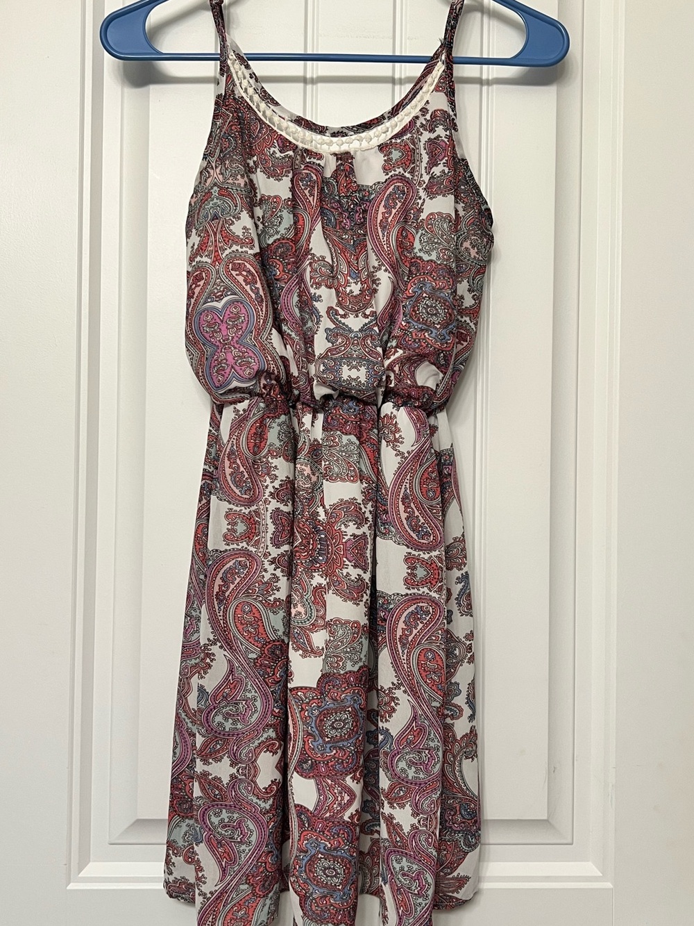 iris Paisley Mini Dress with Pink and Red Motifs
